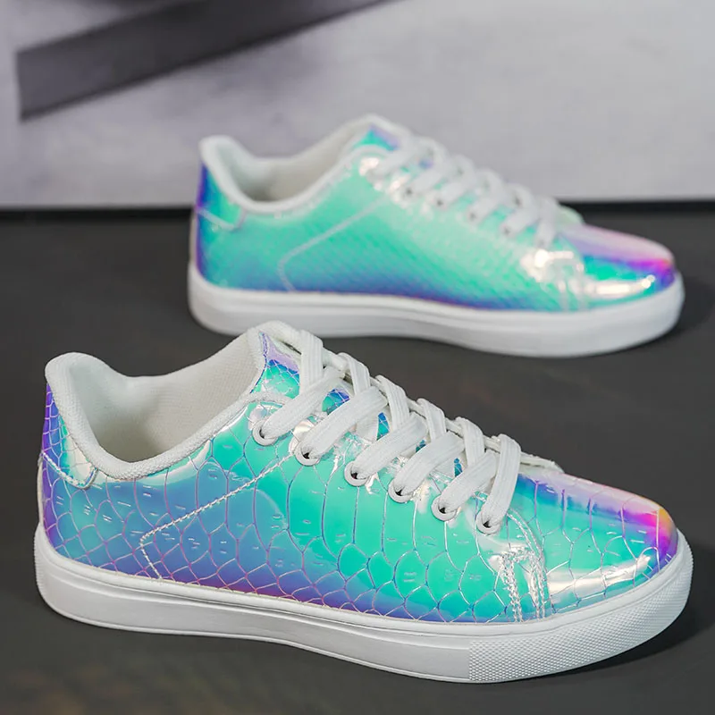 Glitzernde Tennis-Sneaker für Damen, floral, elegant, glitzernde Sneakers, Hochzeit, Braut, glänzender Pailletten-Schuh, modisch, lila, Freizeitschuhe, flach