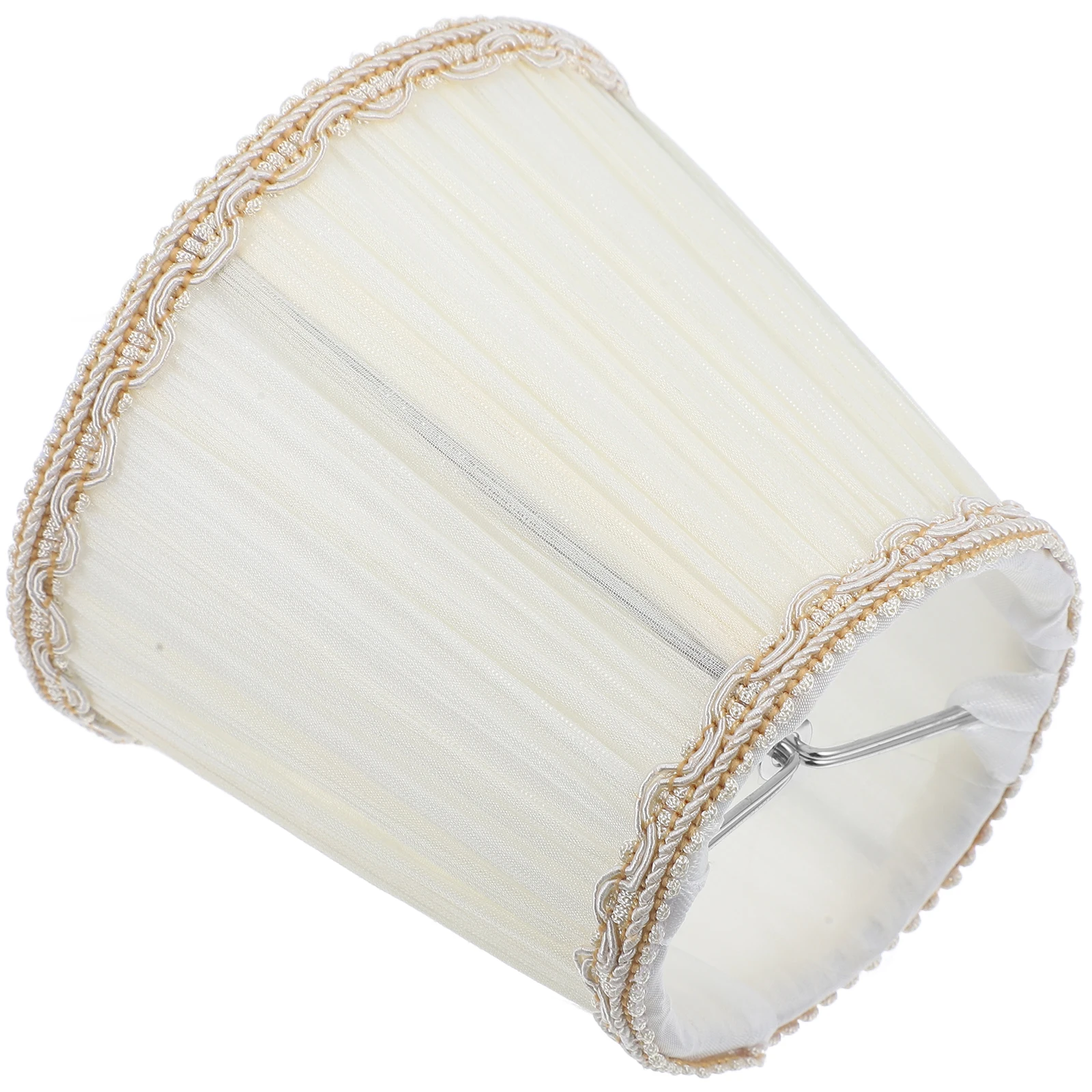 

Fabric Lampshades Beige Cloth Tassel Flared Wall Shade Clip-on Bulb Drum Small Lamp Shades Accessories Replacement Indoor Light