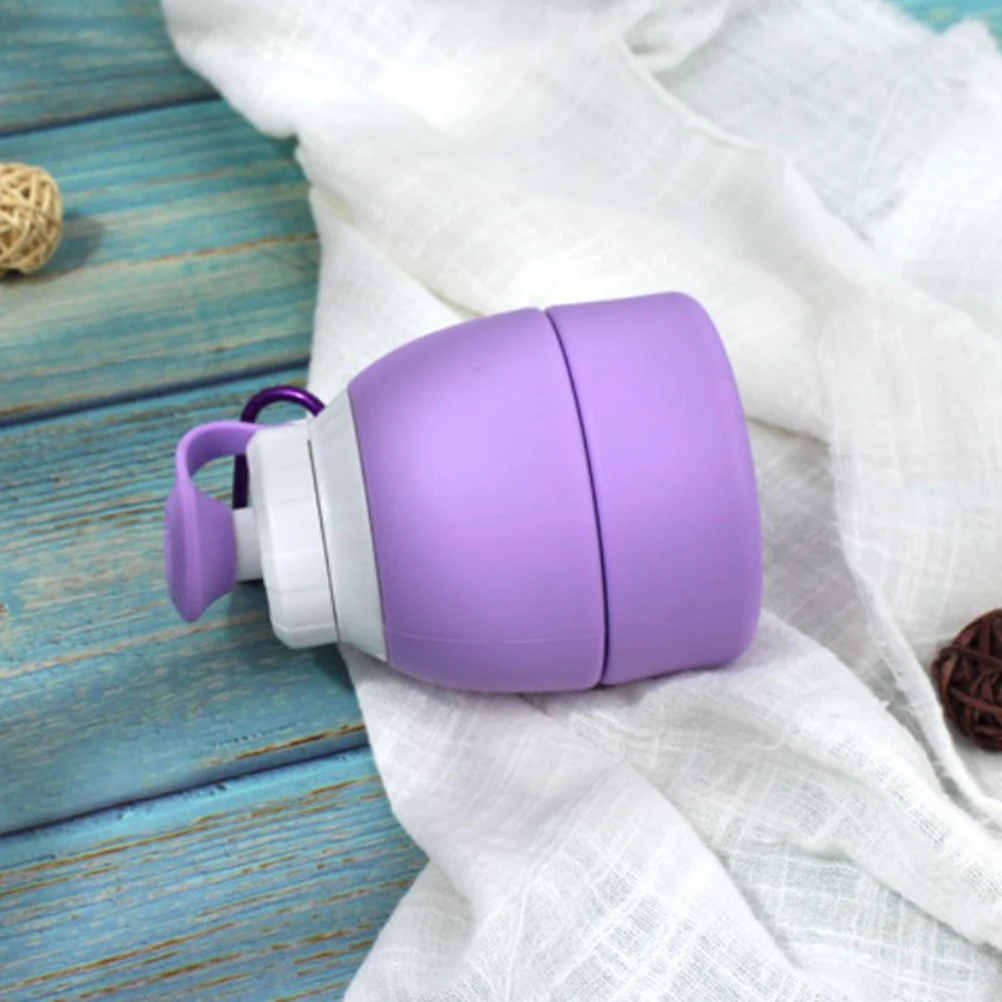

580Ml Purple Foldable Water Bottle Portable Sports Container Flexible Kettle For Travel Camping Hiking Ergonomic Handle Food
