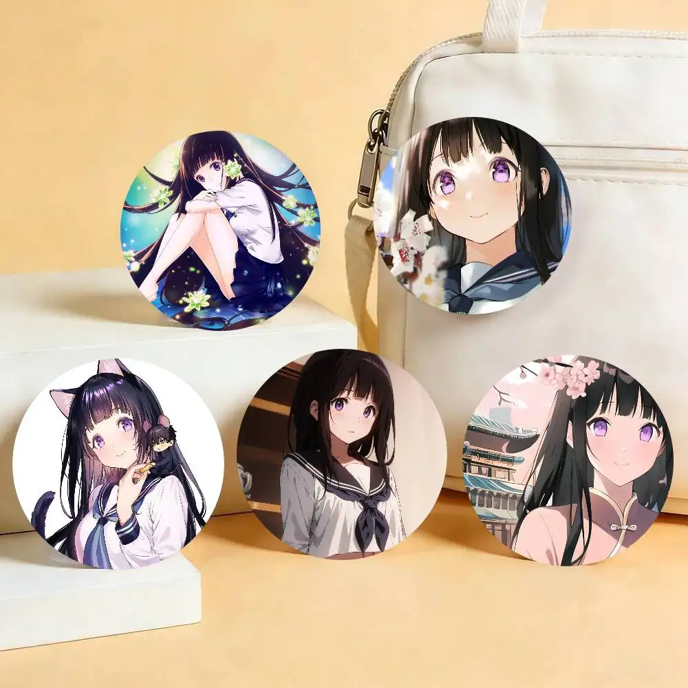 Chitanda Eru Anime Hyouka Badge Tinplate Meme Round Brooch For Hat Bag Creative Lapel Jewelry Accessories Gifts