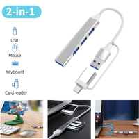 USB Type C HUB Dock 3.0 USB 3.0 2.0 Hub 4 Ports Multi Splitter Adapter OTG For PC Lenovo HUAWEI Xiaomi Macbook Aluminum Alloy