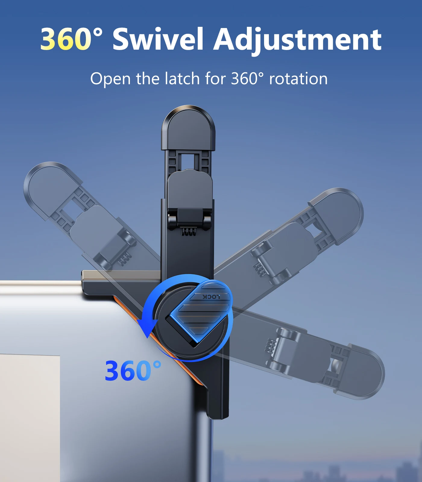 하이팍쿨 마그네틱 차량용 스크린 폰 홀더 스탠드 테슬라 스크린 폰 마운트 360 °   테슬라 모델 3/Y/X/S/사이버트럭용 회전 스탠드 썸네일 4