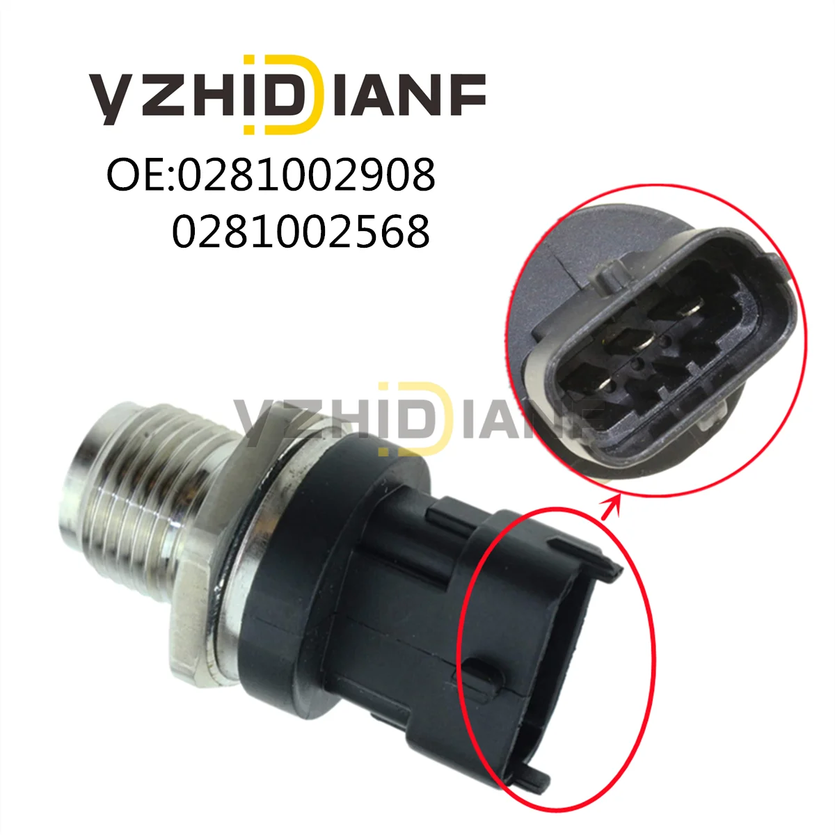 1x Common Fuel Rail Pressure Sensor For KIA- Sorento- I Hyundai- 2.5 CRDi Mitsubishi- 314004A010 0281002908 0281002568