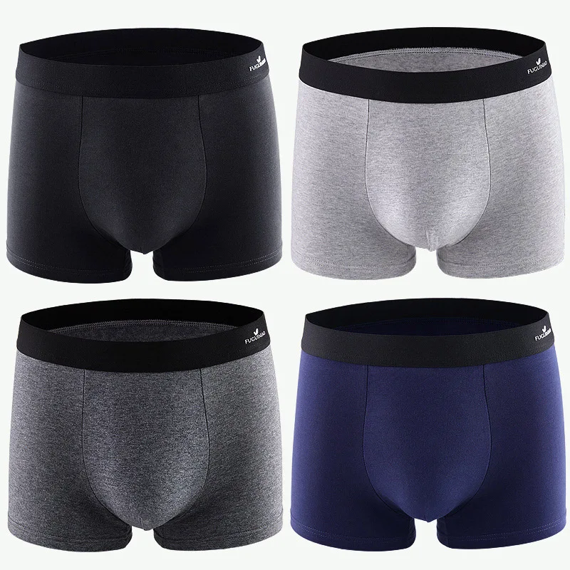 4pcs/lot Men\'s Pure 100% Cotton Underwear Graphene Inner crotch Moisture Absorbent Soft Elastic Waistband Male Panties Boxer