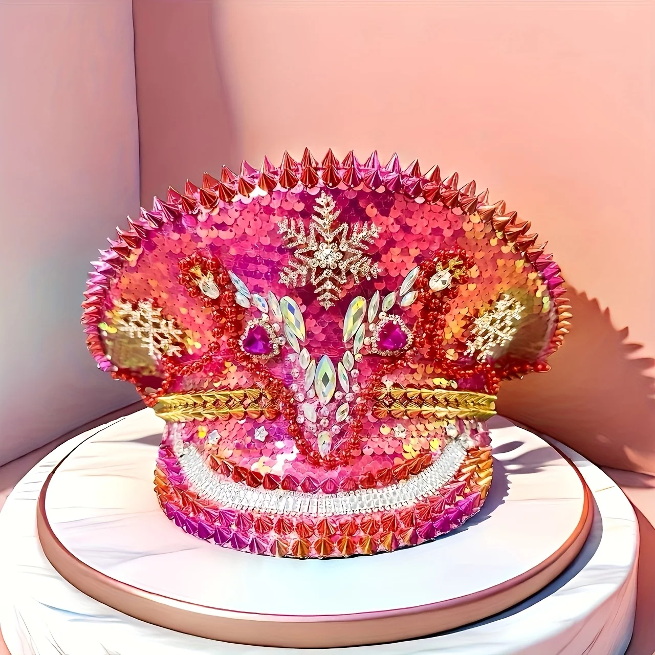 

Steampunk Captain Hat Rhinestone for Mardi Gras, Carnival, Rave Festivals Accessories ＆ Party Cap for Women & Men