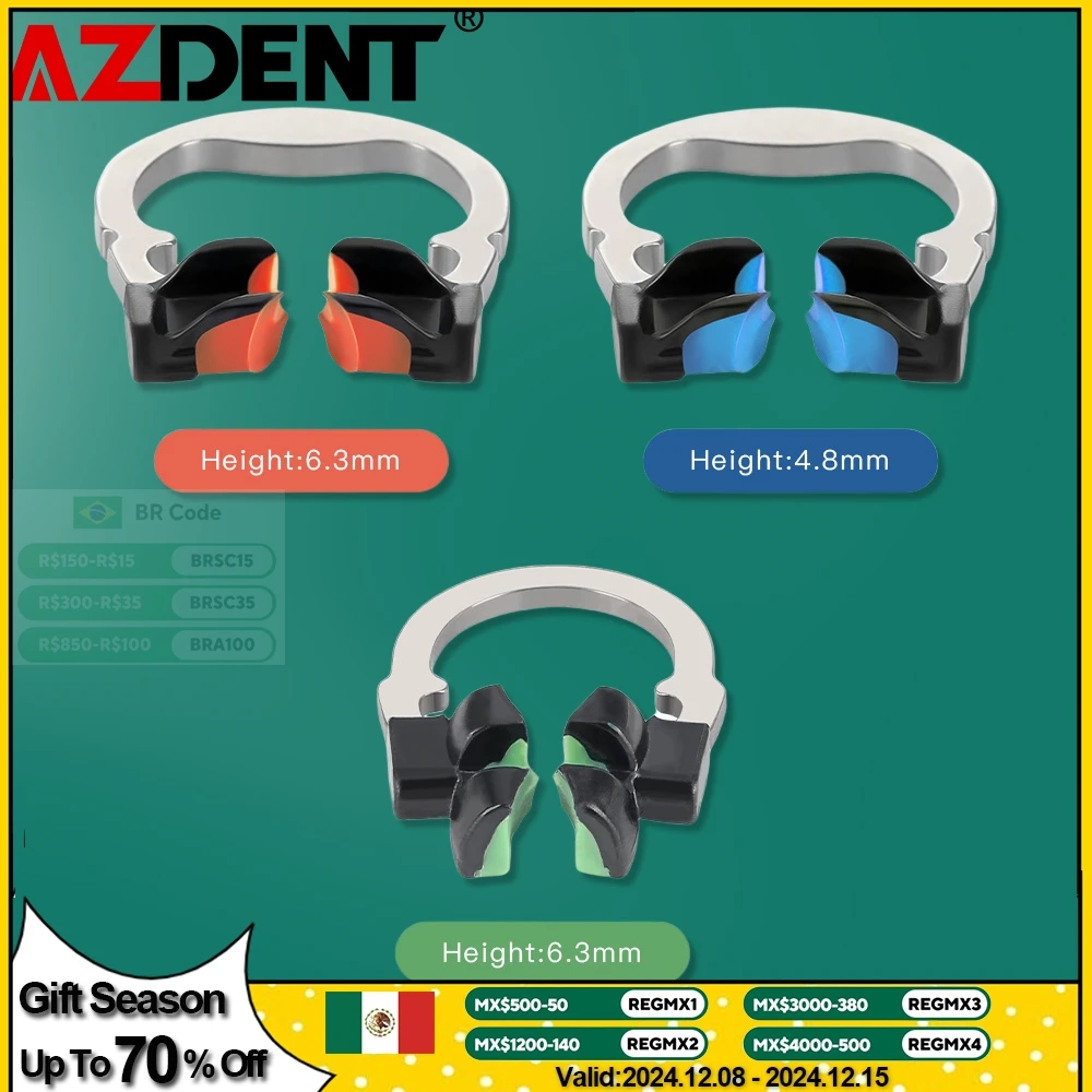 Azdent Dental Sectional Matrix System Set Dental Matrices Clip Ring Matrix Bands Dental Wedges Plastic Dentistry Instrument Tool