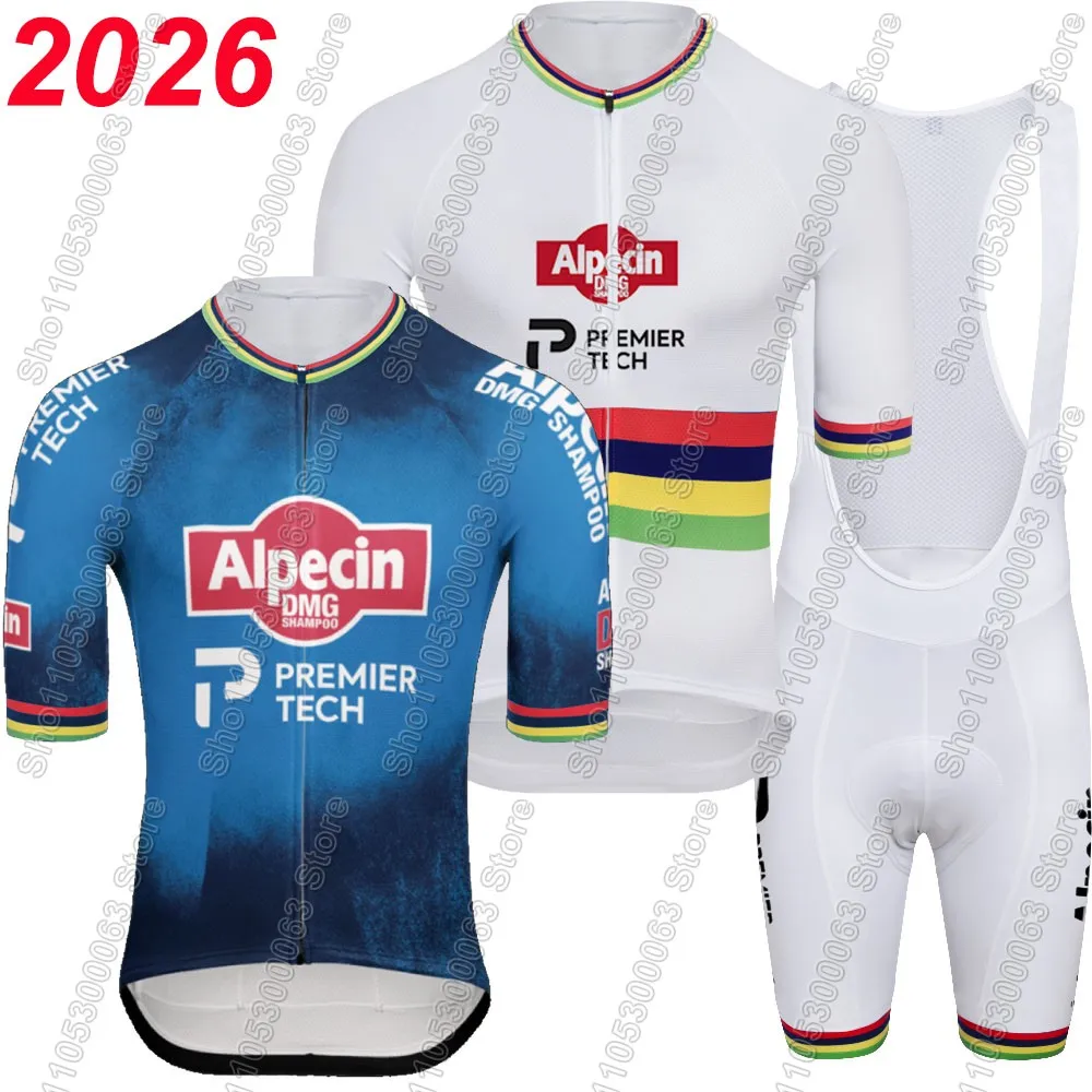 Conjunto de Jersey de Ciclismo Alpecin Premier-Tech 2026, Camiseta de Ciclismo de Carretera para Hombre, Pantalones Cortos con Tirantes, Maillot