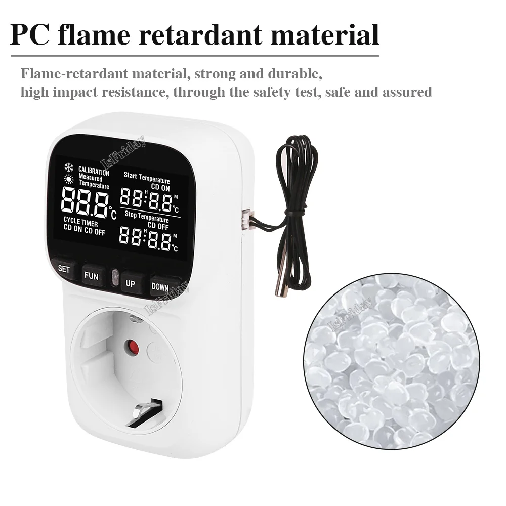 High-precision Digital Display Smart Thermostat Fish Tank Touch Screen Home Thermostat Socket Temperature Regulation Socket