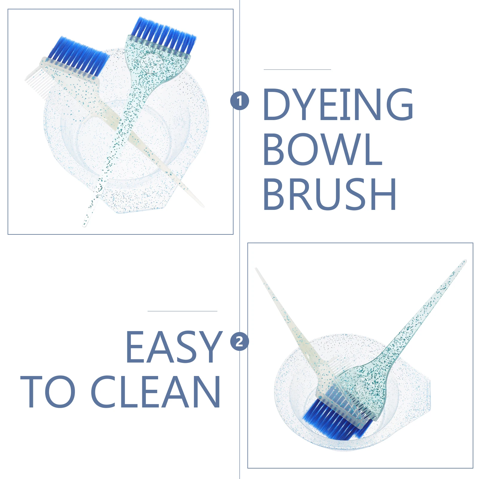 

Three Piece Suit Hair Dyeing and Dish Brushing Set Mixing Bowl Fiber Wool Coloring Tools