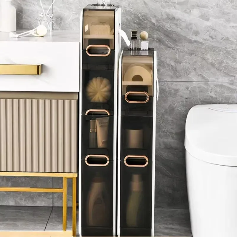 Bathroom Crevice Cabinet Rack Storage Multi-function Installation-free Toilet Toilet Toilet Removable Locker