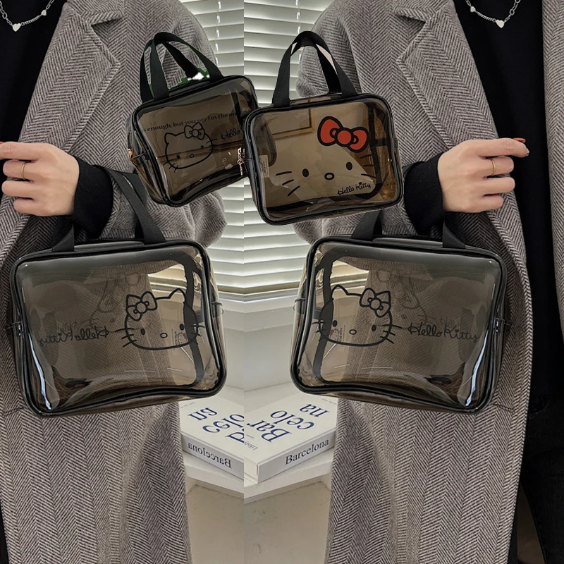 

Косметичка Hellokittys, водонепроницаемая, большая вместимость, портативная косметичка с рисунком кавайного мультфильма, косметичка, сумка для выхода в свет