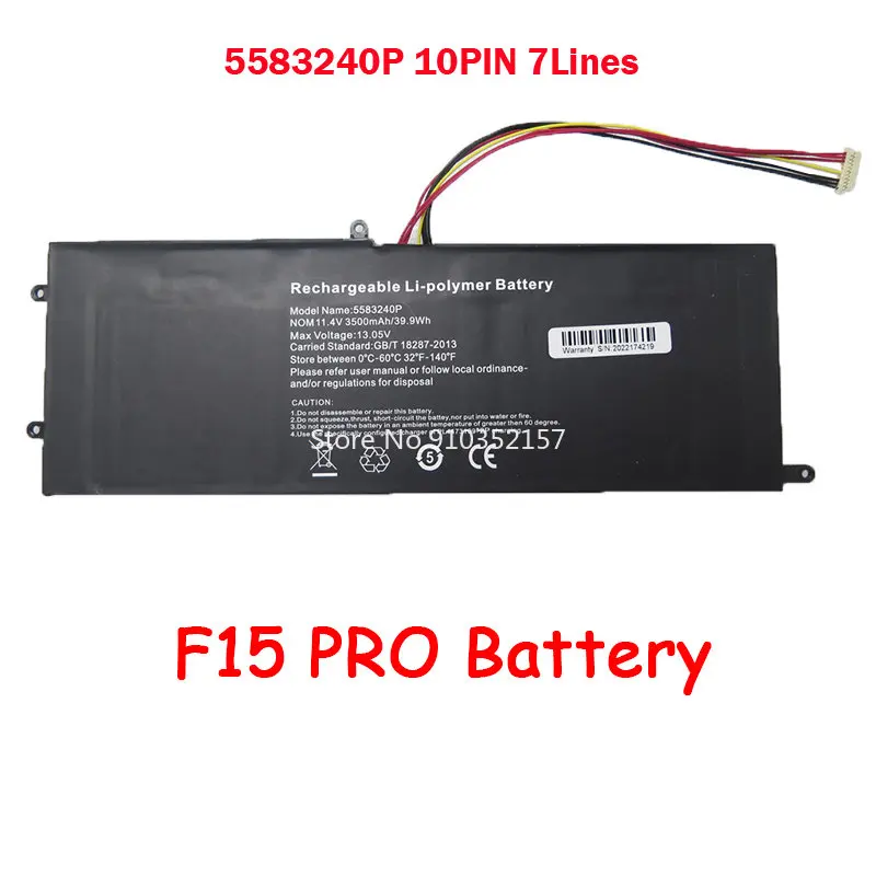 Laptop Battery For Teclast F15 Pro XU156S Slim 11.4V 3500Mah 39.9Wh 10PIN 7Lines New