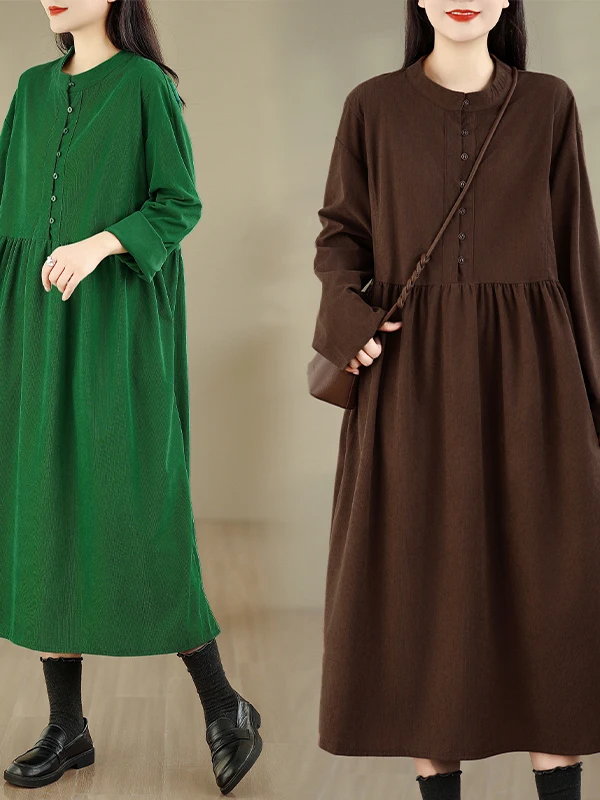 

Художественная вельветовая юбка миди свободного кроя для женщин, большие размеры, удобная повседневная одежда