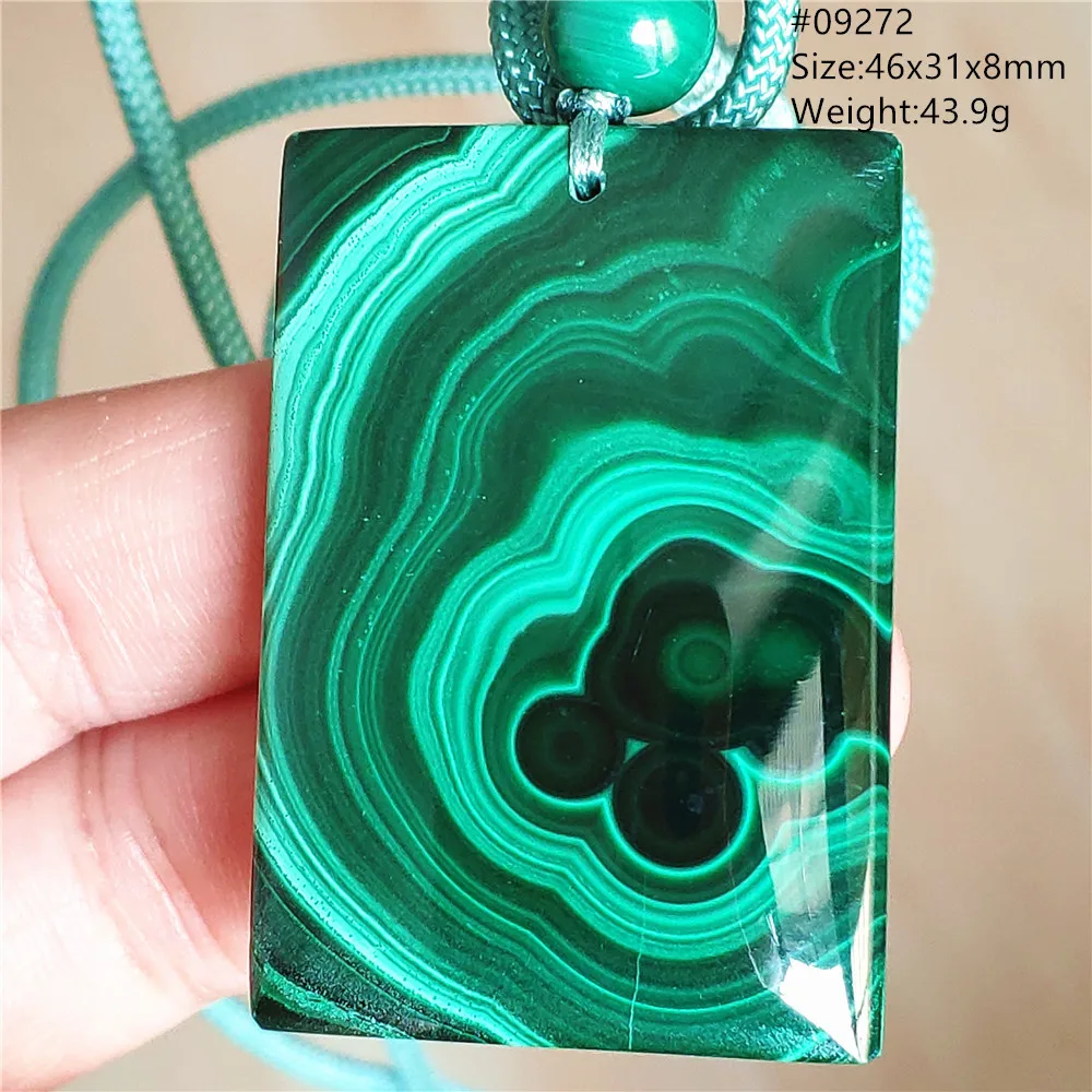 

Natural Green Malachite Chrysocolla Pendant Jewelry Necklace Rectangle Women Gemstone Eye Malachite Fashion GIft AAAAAA