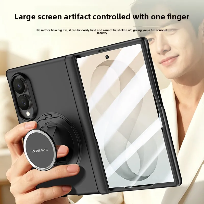360 Rotating Magnetic Kickstand Case for Samsung Z Fold 8 Wide Tempered Glass for Magsafe Axis Protection Ring Holder Cover - view 4