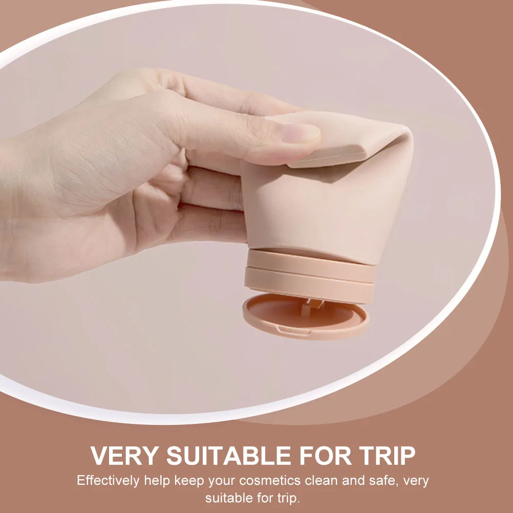 

4 Pcs Squeeze Bottle Bottled Travel Toiletry Bottles Portable Silica Gel Refillable Lotion Container