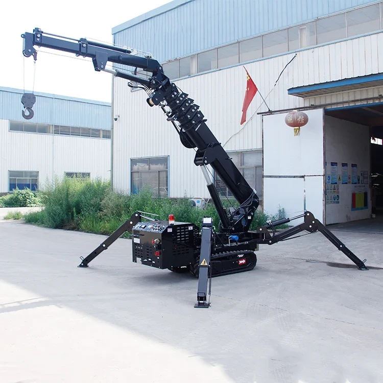 Factory Direct Sale Diesel Engine Driven Telescopic Boom Crane High Quality Small Hydraulic Spider Crane