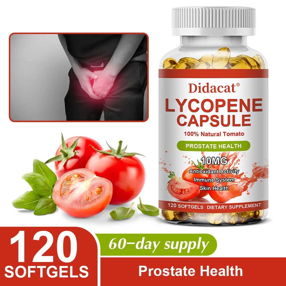 

Lycopene Capsules Contain Tomato Extract, Help Prostate and Heart Health, Support Immune Balance, Lycopene Supplement