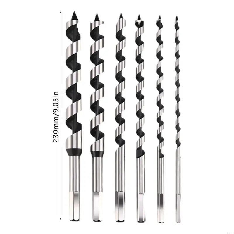 6PCs Long Shank Woodworking Drill Bit Set Enhancing Durability for Solid Door and Engineered Boards