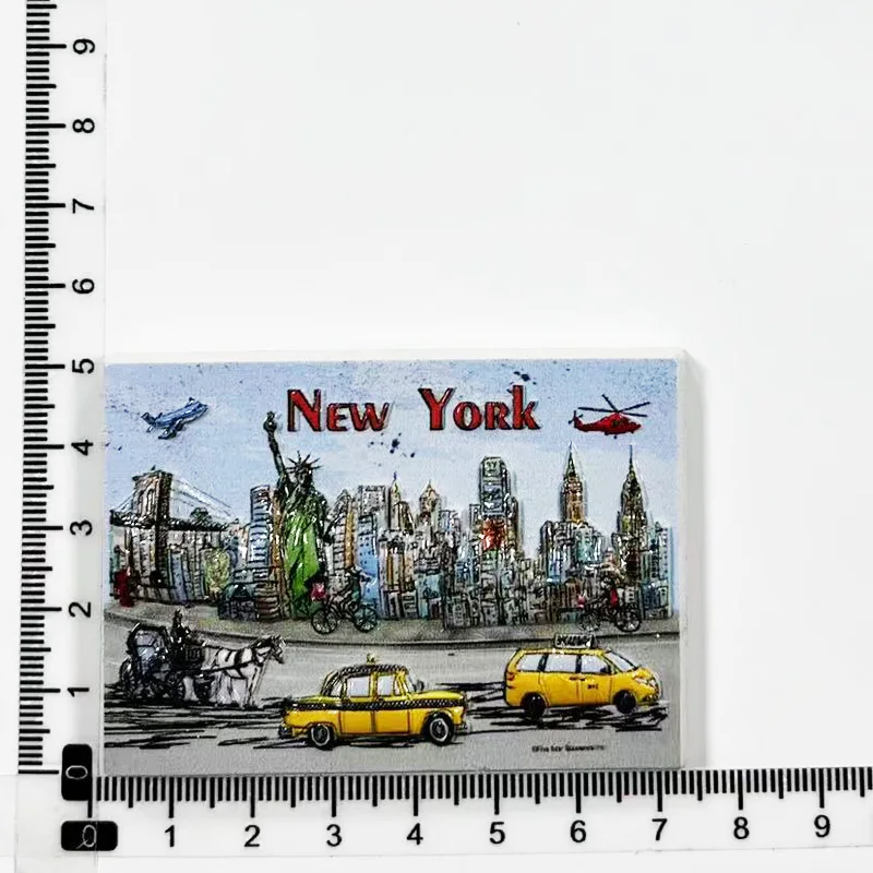 

New York World Culture Tourism Souvenirs Kitchen and Home Decorations 3D Magnetic Refrigerator Stickers