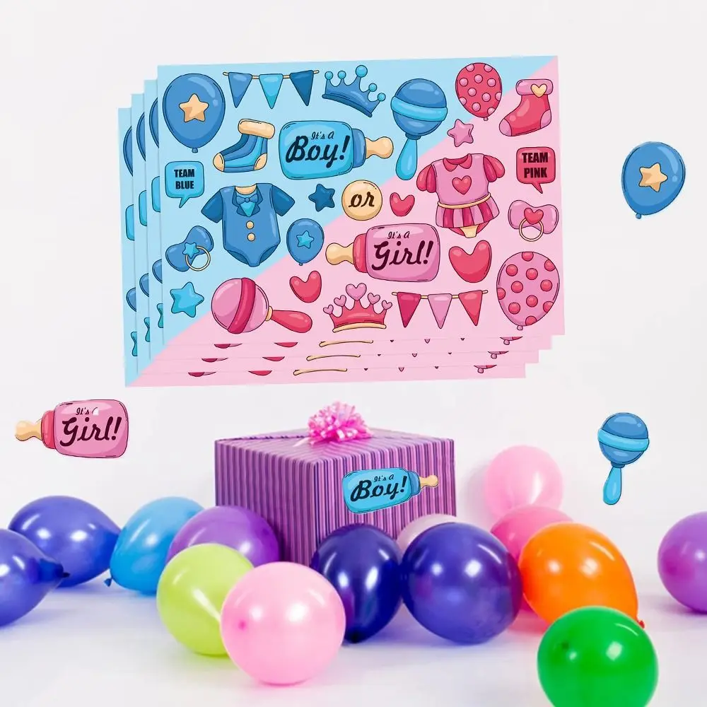 Бумажные наклейки с определением пола ребенка, самоклеящиеся этикетки ручной работы для детского душа, альбом для вырезок, сделай сам, наклейки для мальчиков и девочек