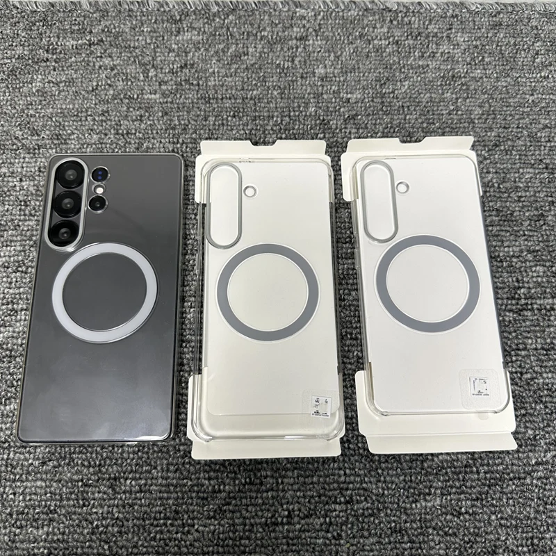 Oryginalne, przezroczyste, ultracienkie, magnetyczne etui na telefon do Samsung Galaxy S26, S25 Ultra, S25 – proste, przezroczyste, z funkcją bezprzewodowego ładowania, twarde. — zdjęcie produktu 6