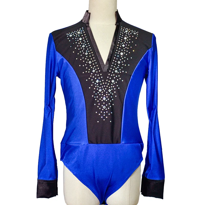 

Latin Dance Top V-Neck Men Dance Shirt Ballroom Latin Dancing Clothes Professional Competition Dancewear