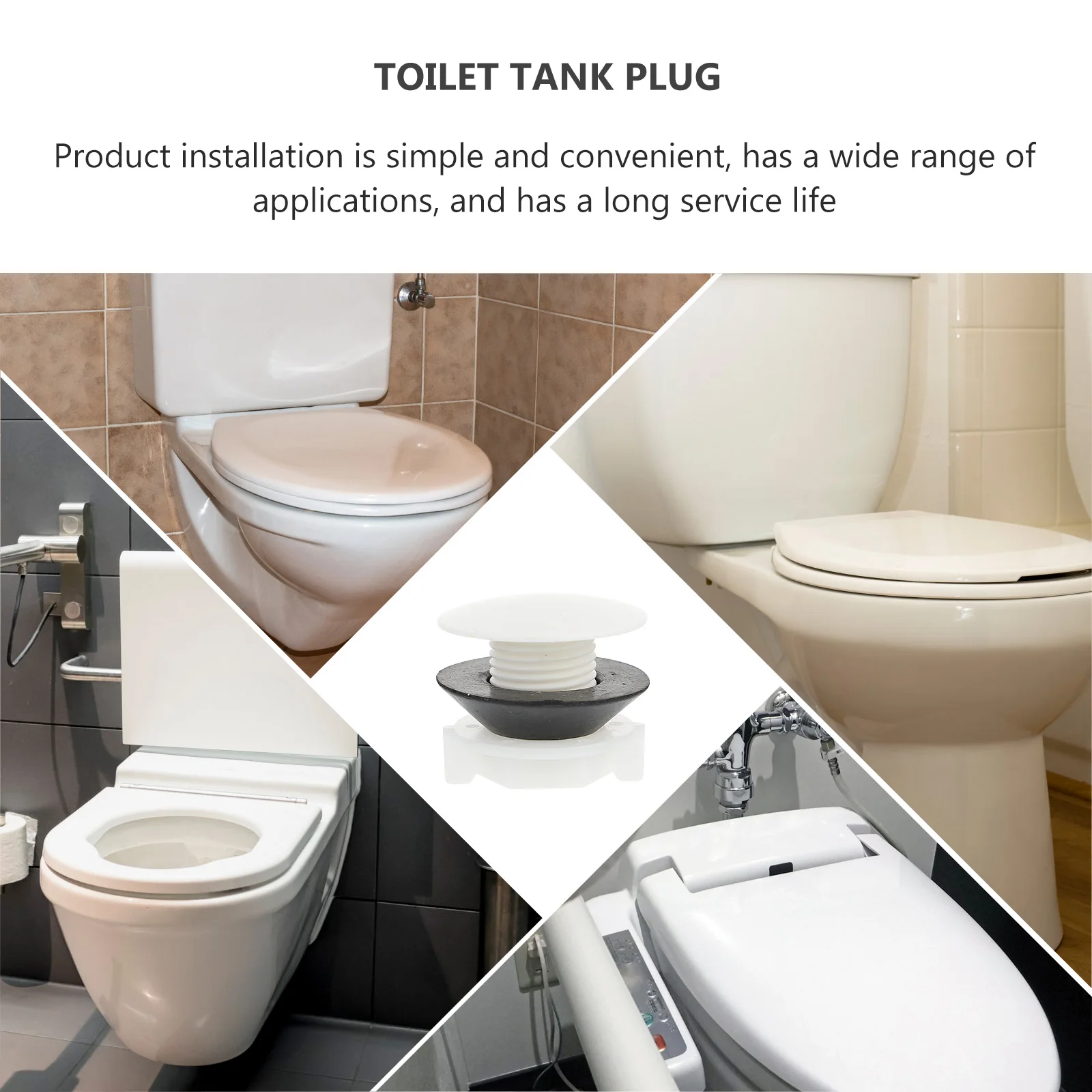 

2pcs Water Tank Plug Accessories 4 Outer Thread Cap for Hole Fits Bathroom Stopper Replacement Durable Plastic