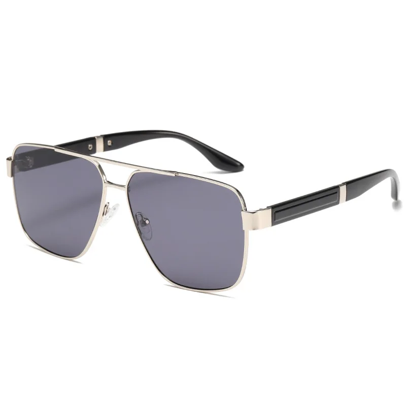 نظارات شمسية BX بإطار مربع طيار مزدوج الجسر معدني، نظارات رياضية عصرية مضادة للأشعة فوق البنفسجية للرجال والنساء