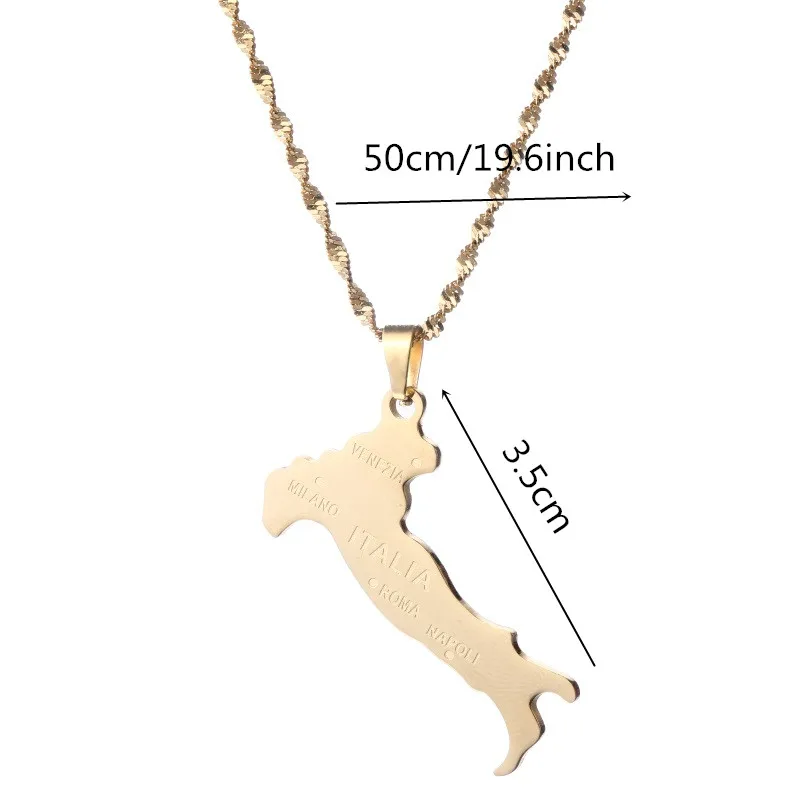 Italy Map City Pendant Necklaces Italian Maps Jewelry