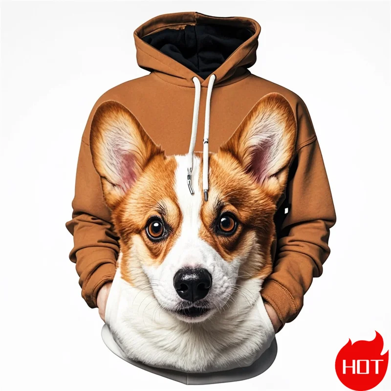 

Autumn Harajuku 3D Print Pembroke Welsh Corgi Hoodies For Men Cute Animal Corgi Graphic Hooded Hoody Fashion Sweatshirts Clothes