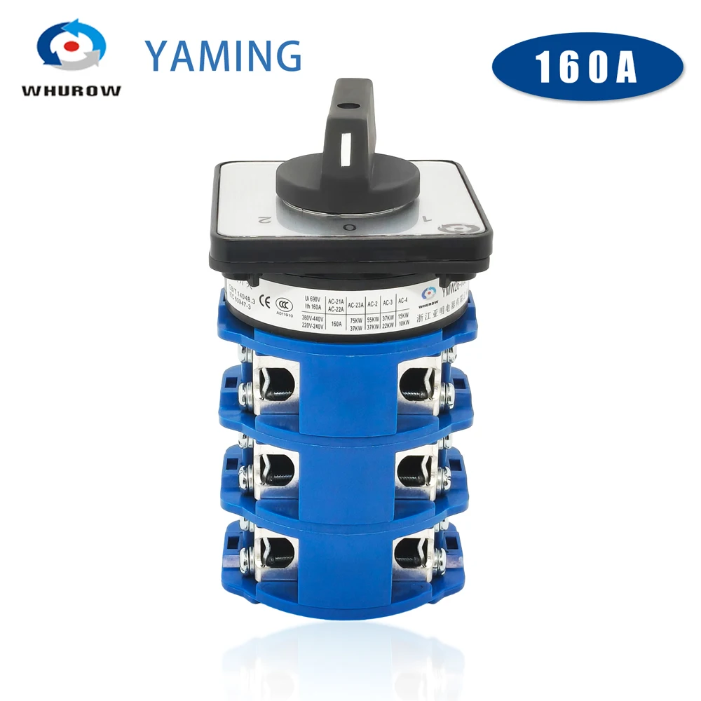 160A LW26 Cam Switch 2/3 Position Rotary Changeover Silver Alloy Contact Industrial Power Control LW28 YMW26 Series