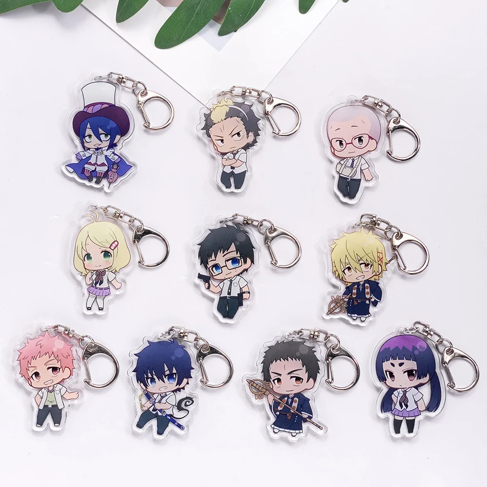 Llavero de acrílico de 10 piezas de Anime Ao no Exorcist Blue Exorcist, accesorios bonitos para bolsos, colgante para mochila, regalos para amigos