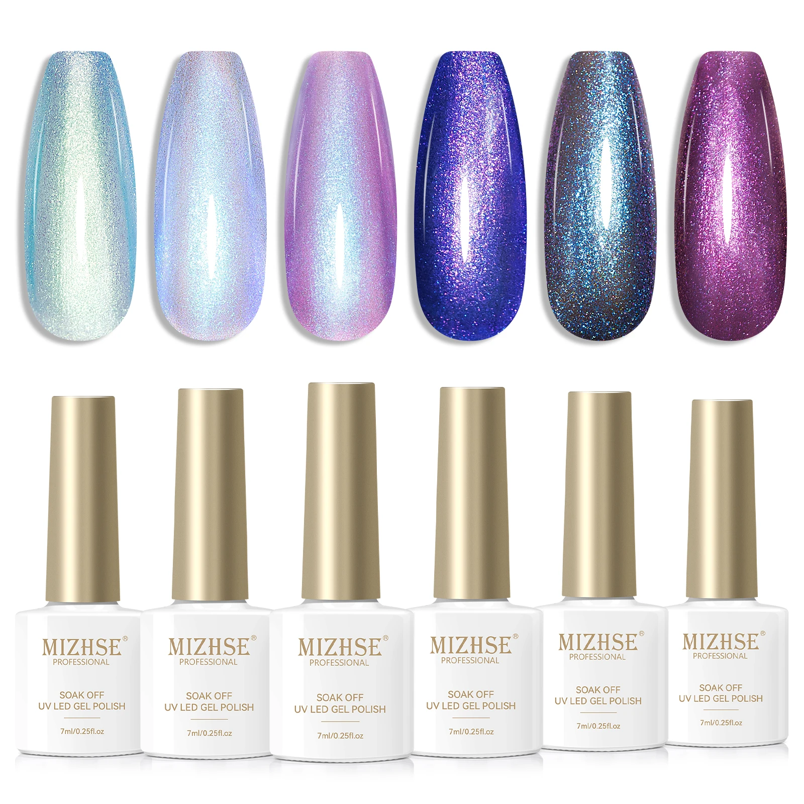 MIZHSE Glitter Gel Nail Polish 6 Colors Kit Autumn Winter Series Valentines Nails Art Soak Off Varnish Semipermanentes Gel Set