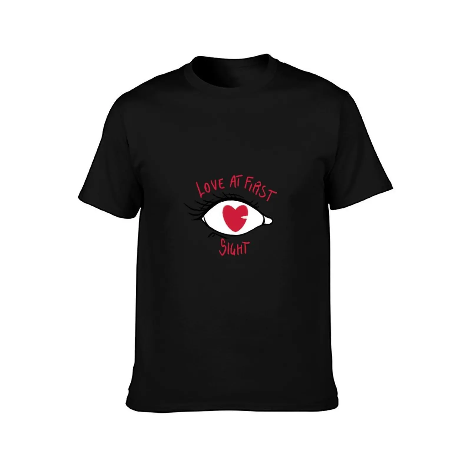 Love at first sight T-Shirt, Summer Casual Cotton Tee, Oversized Streetwear Tops, Vintage Graphic Print, Loose Fit Short Sleeve