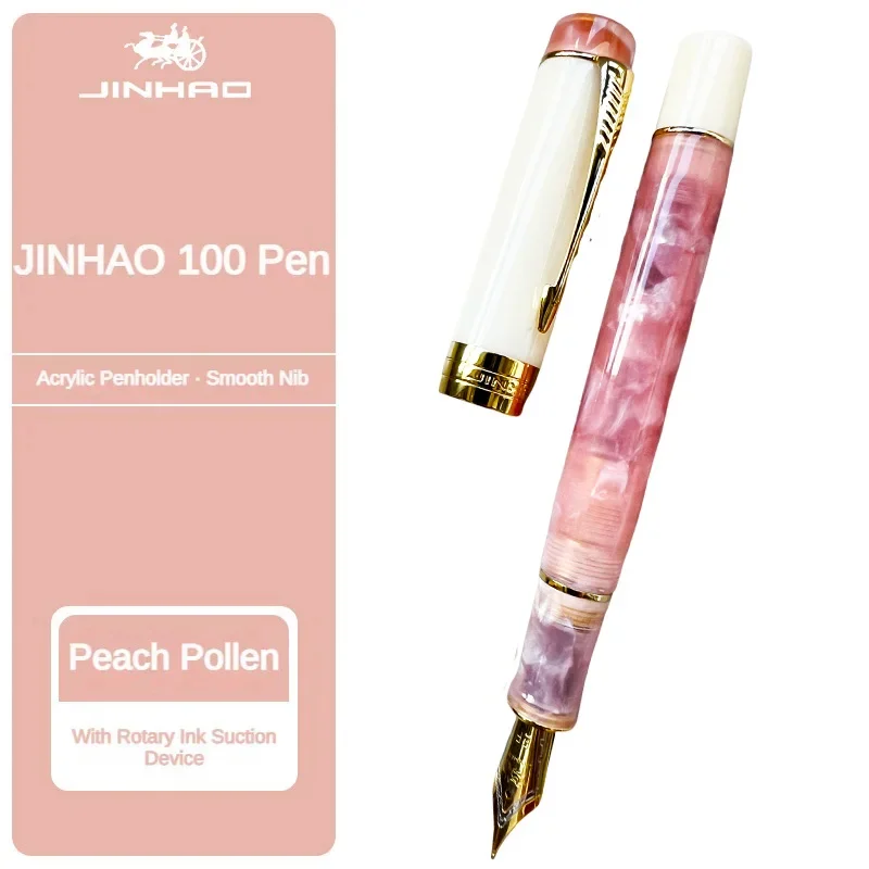 Imagem -04 - Jinhao 100 Caneta Tinteiro de Resina Centenária Caneta Luxuosa com Clipe Dourado ef f m Caneta para Escrita Material Escolar de Escritório Papelaria pk 9019