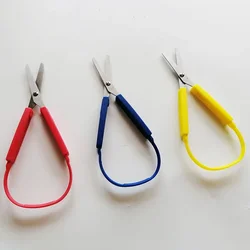 Loop Scissors for Teens Adults Colorful Looped, Mini Easy Grip Scissor Adaptive Design Cutting for Small Hands,8 Inches