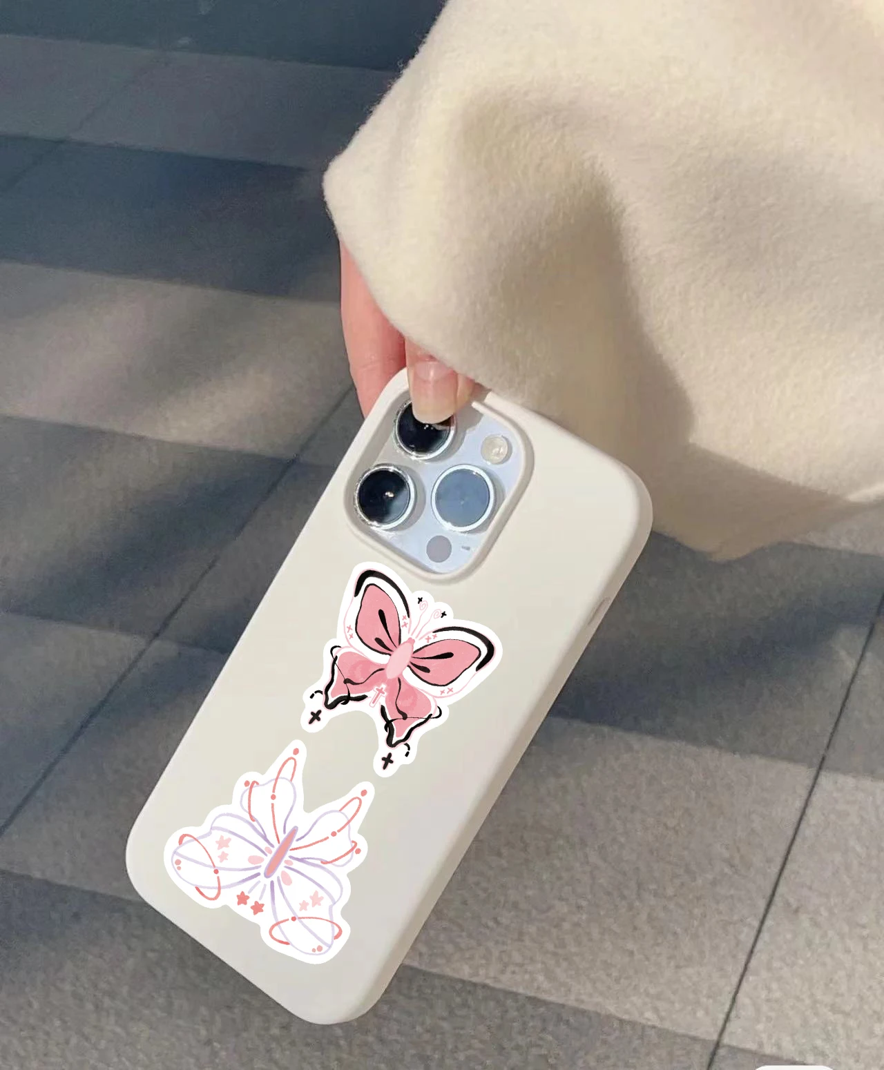 60PCS Colorful Butterfly Stickers Exquisite Handbag Material Phone Case Laptop Water Cup Luggage Waterproof Stickers