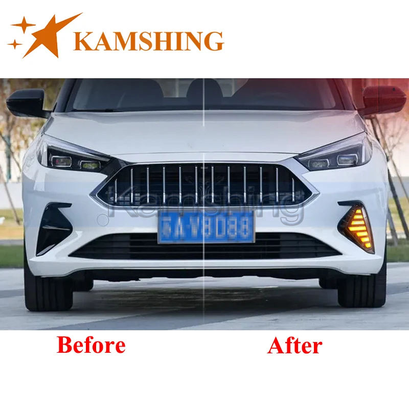 CAPQX 1pair Daytime Running Light For JAC J7 A5 Modifed DRL Day Light Foglamp Front Bumper Lamp