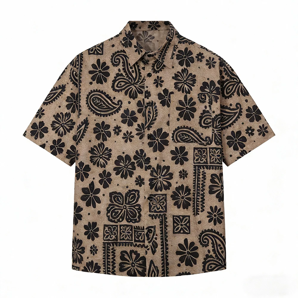

Летние рубашки 2026 для мужчин: короткий рукав, пляжный гавайский стиль Y2K, женская корейская модная рубашка с цветочным принтом, мужская одежда, оверсайз топы