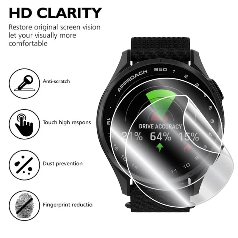 1-6Pcs Hydrogel Film For Garmin Approach S50 Screen Protector Soft Transparent Protective Cover for Garmin S50 Watch Accessories
