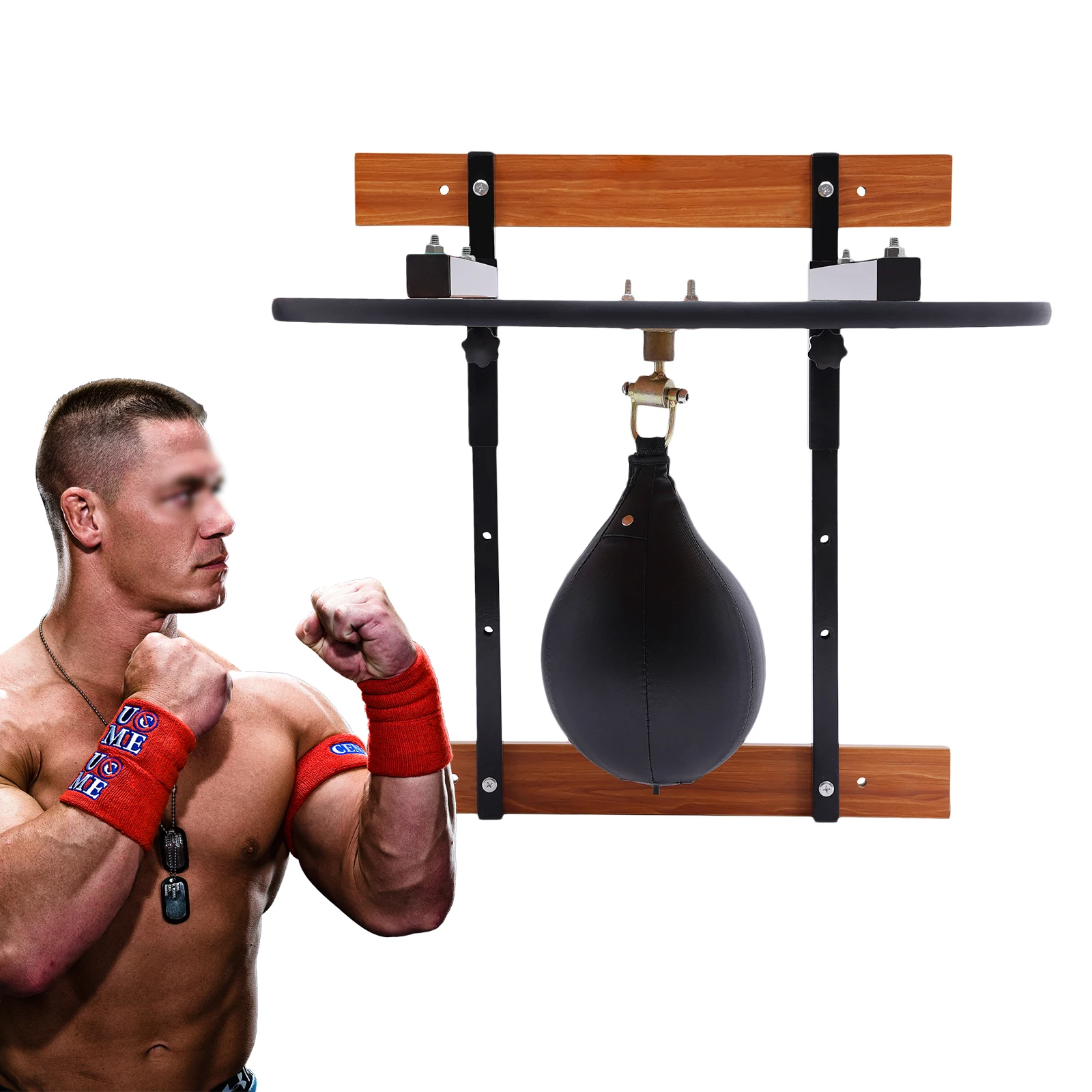 

Wall Mounted Adjustable Speed Bag Platform Kit Swivel Punching Fitness Training