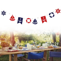 Colorful Ocean Theme Banner Nautical Sailing Flags Garland Pull Flag Hanging Festive Supplies Banners Streamers