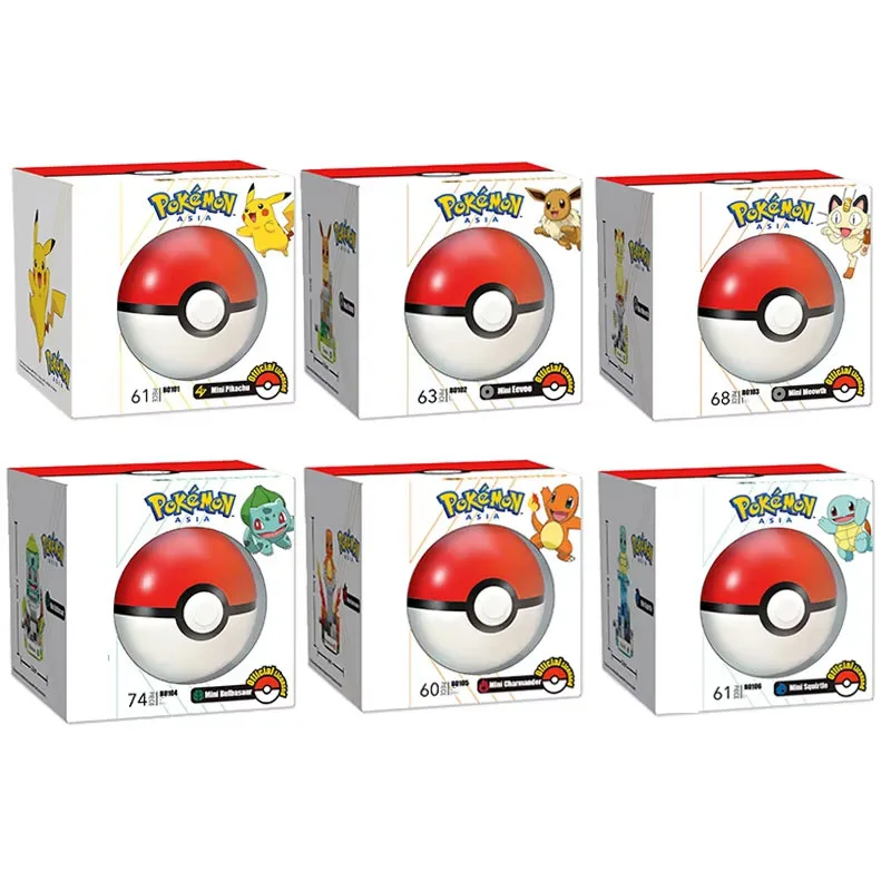 Pokemon Mini Pikachu-Claw Crane Building Blocks Charizard Pikachu Squirtle Bulbasaur Assembly Model Educational Diy Toy For Gift