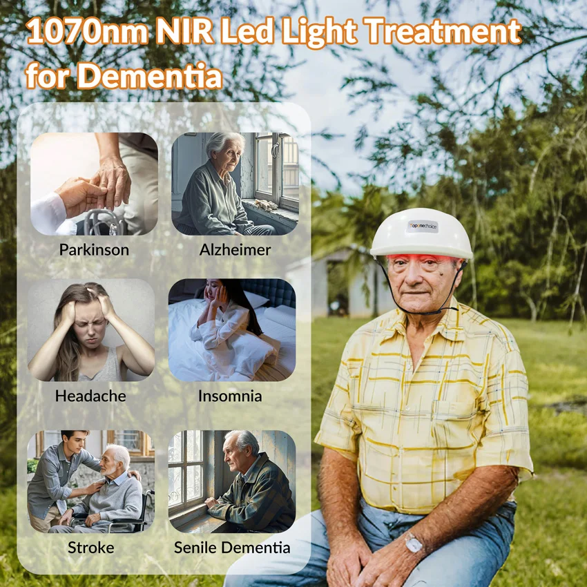 

1070nm PBM Brain Transcranial Stimulation Helmet NIR Light Therapy for Stroke Parkinson Depression Alzheimer Dementia Insomnia