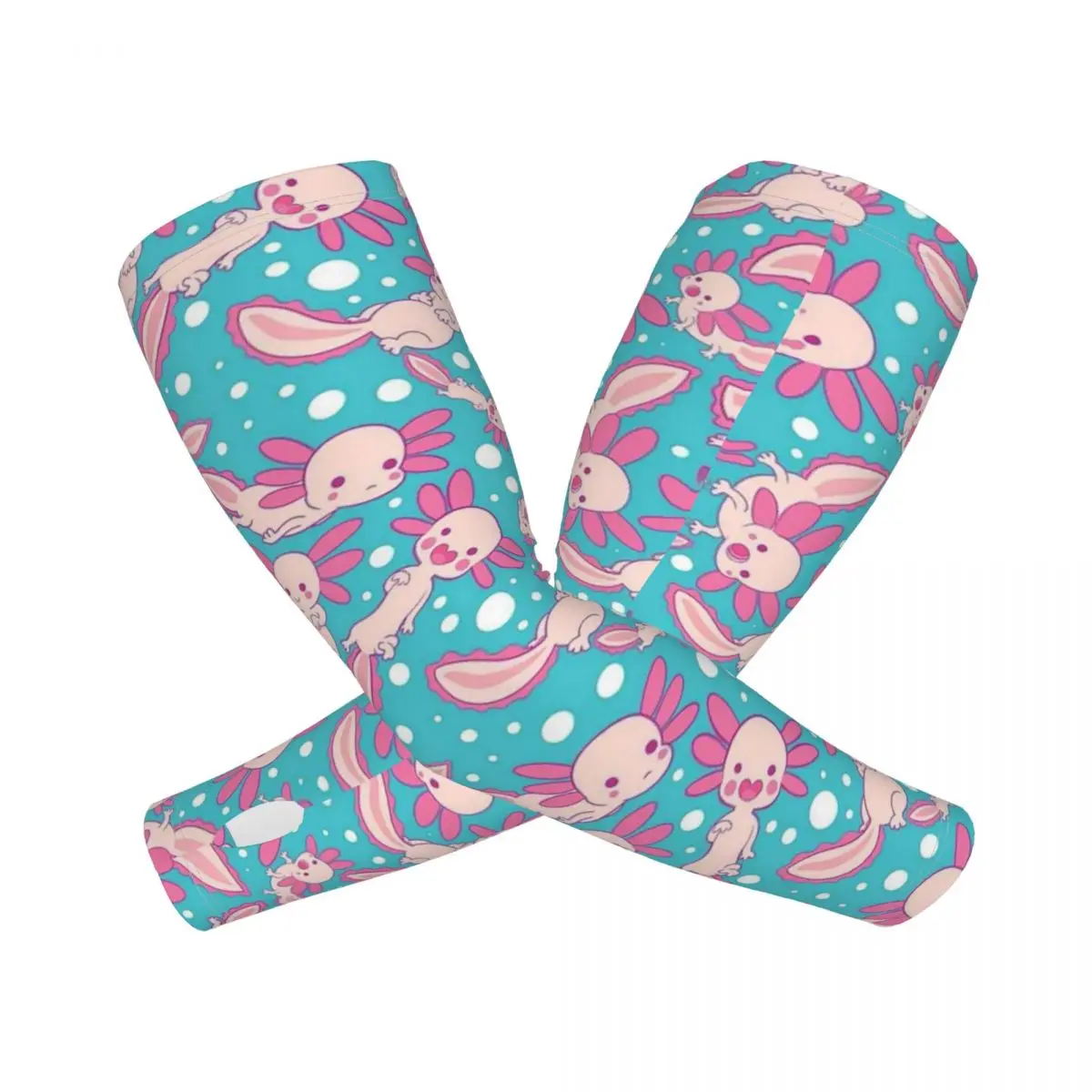 

Cute Axolotl Outdoor Arm Sleeves Sun UV Protection Cover Summer Ice Silk Cycling Tattoo Sleeves
