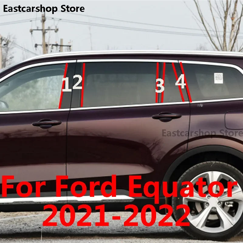 For Ford Equator 2021 2022 Car B C Pillar Middle Central Column PC Window Decoration Strip Sticker Cover PC Accessories