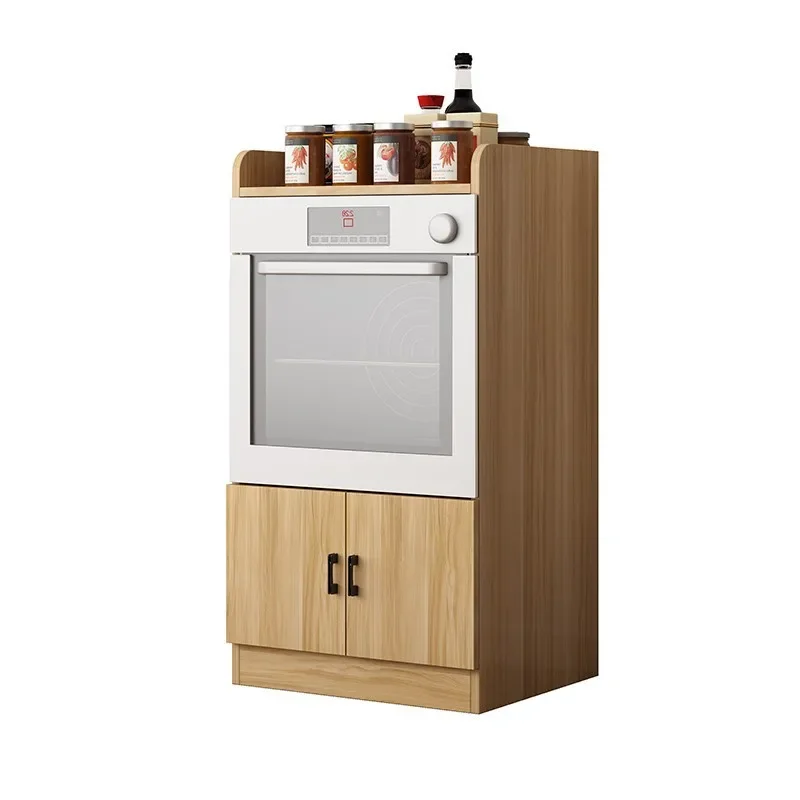 Kitchen microwave cabinet, multi-functional kitchen with built-in dishwasher rack