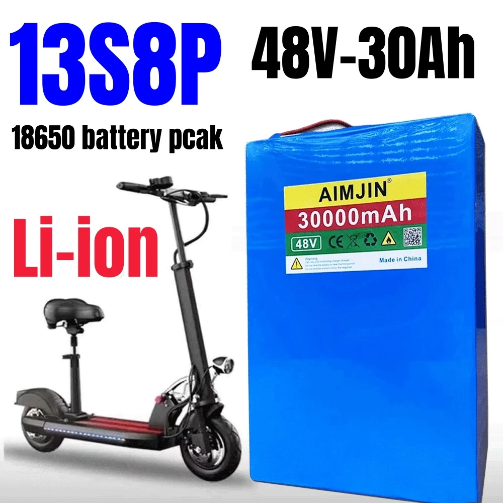 

13S8P 48V 30000mAh battery 18650 13S8P Lithium Battery Pack electric bicycle battery Built in BMS