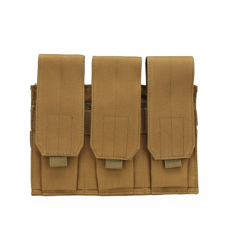 Outdoor Tactical Triple Magazine Pouch, Field Vest Molle Accessory Bag, Utility Storage Bag, Walkie-Talkie Pouch